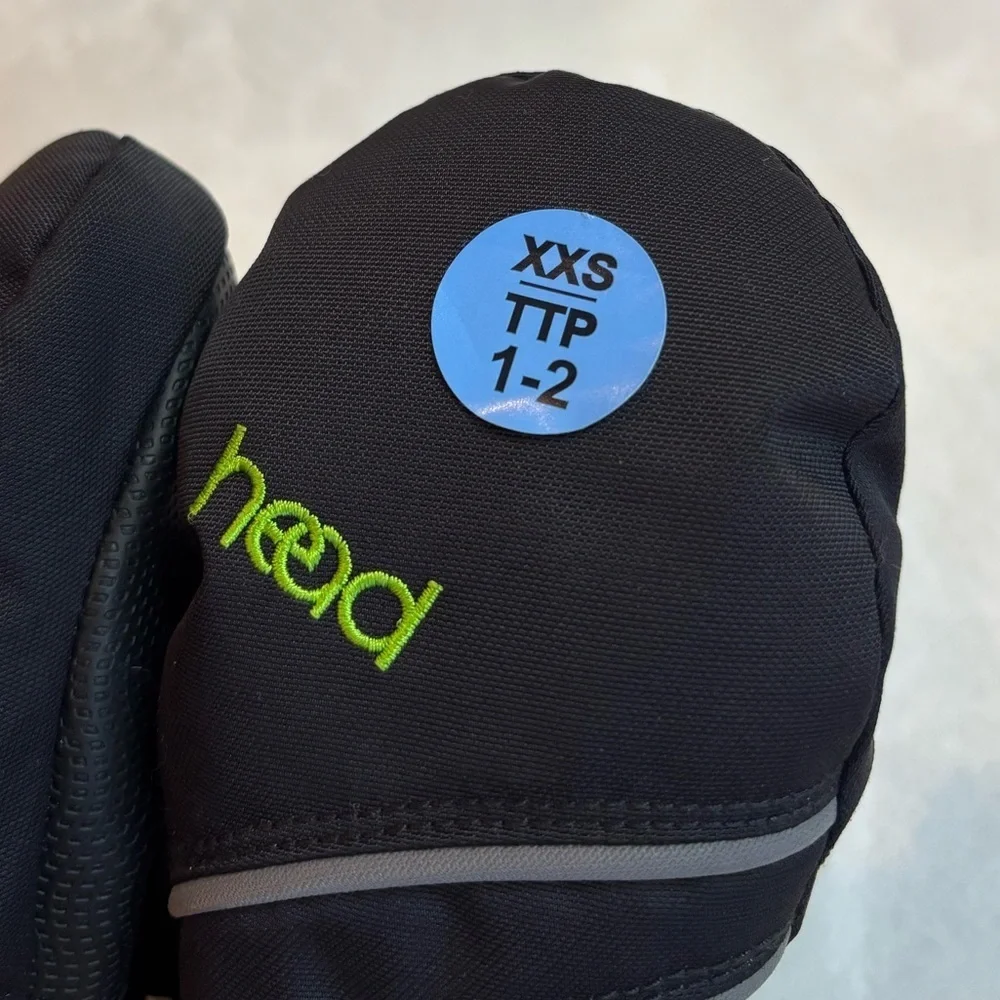 New Head Mittens Kids Gloves Black Snow Ski Size XXS 1-2T